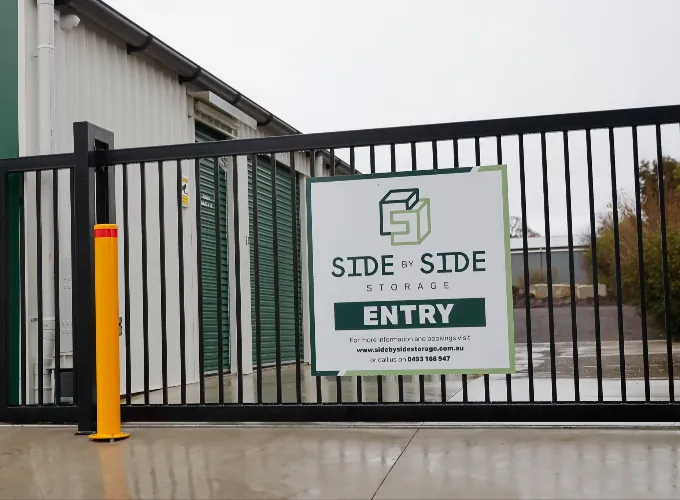 side by side storage secured front gate